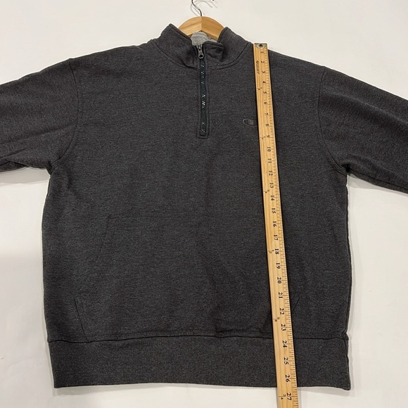 Champion Men's Powerblend Quarter-Zip gray sweatshirt, size medium - Picture 8 of 8